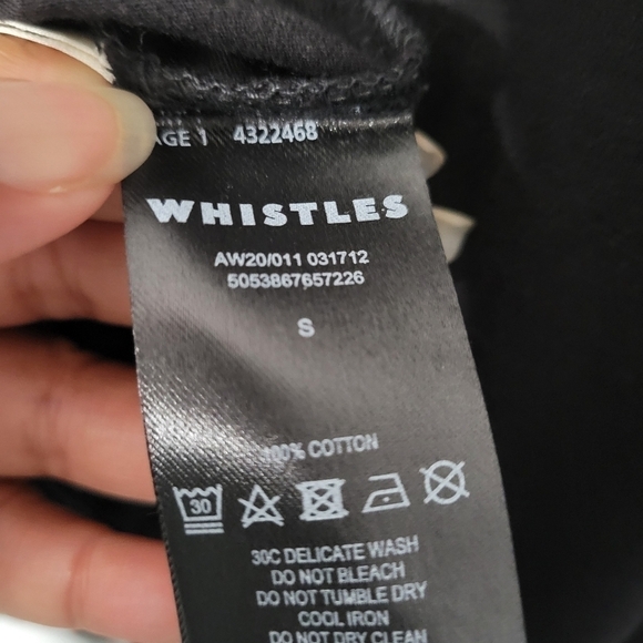 Whistles Black Cotton Tank Top - Picture 5 of 8